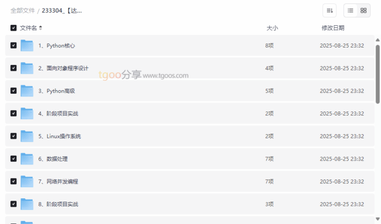 《达内教育Python+人工智能就业班》2023最新全套网盘资源下载-tgoo分享